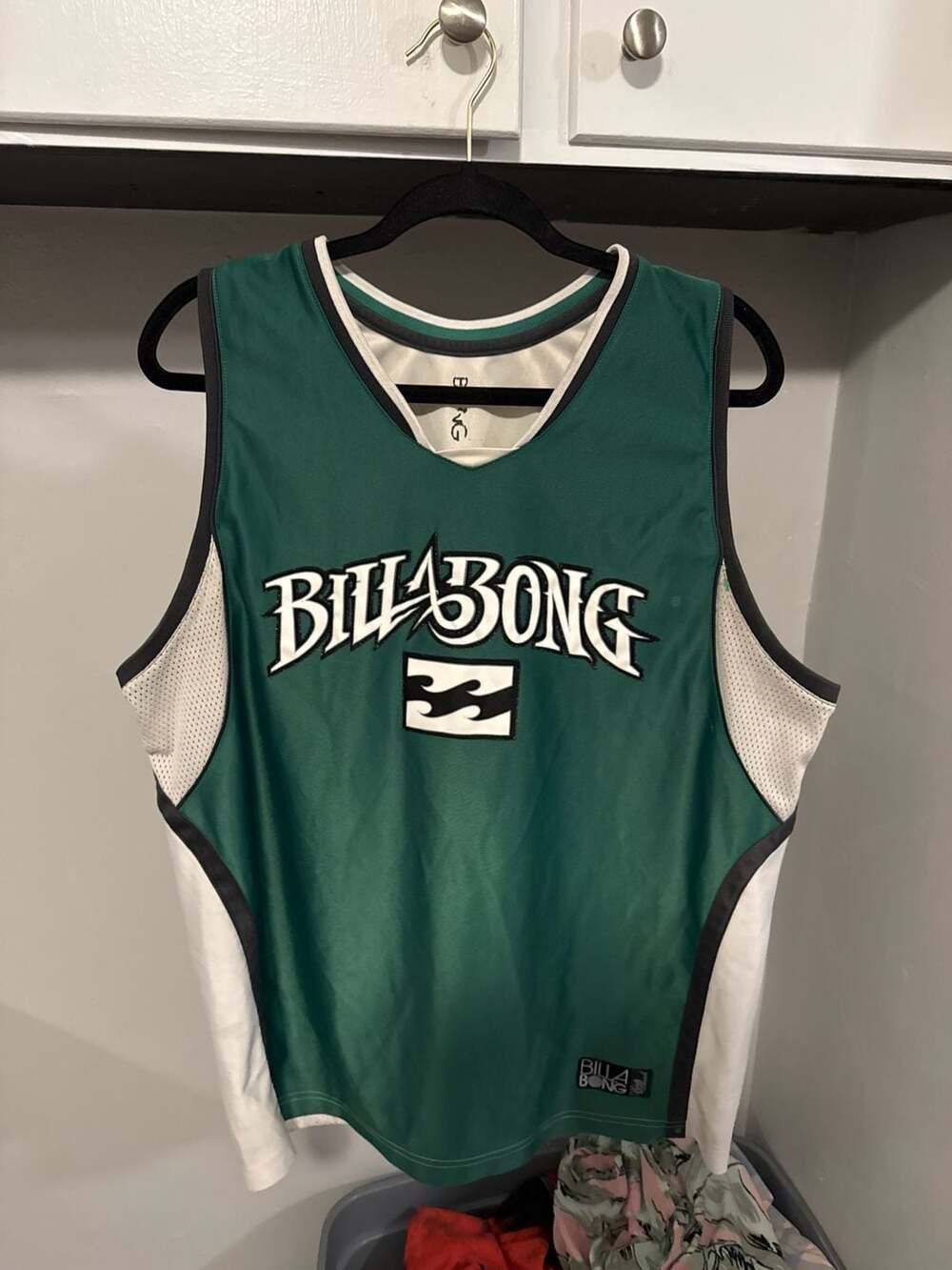 Vintage Billabong Hawaii Basketball Jersey Green White Size XL
